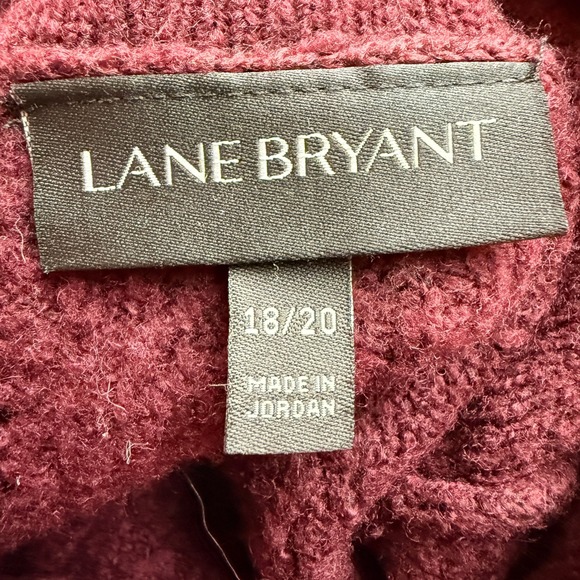 Lane Bryant Women's Burgundy Short Sleeve Turtleneck Sweater Size 18/20 - Picture 4 of 5